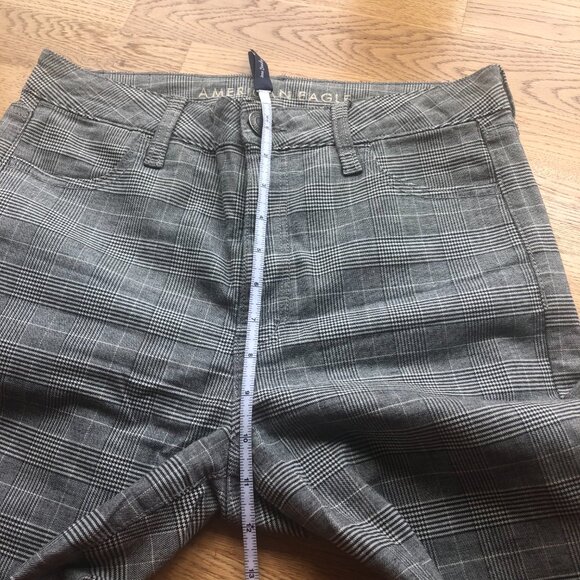 American Eagle Super Hi-Rise Jeggings Gray Plaid Size 6 Regular - Picture 14 of 15